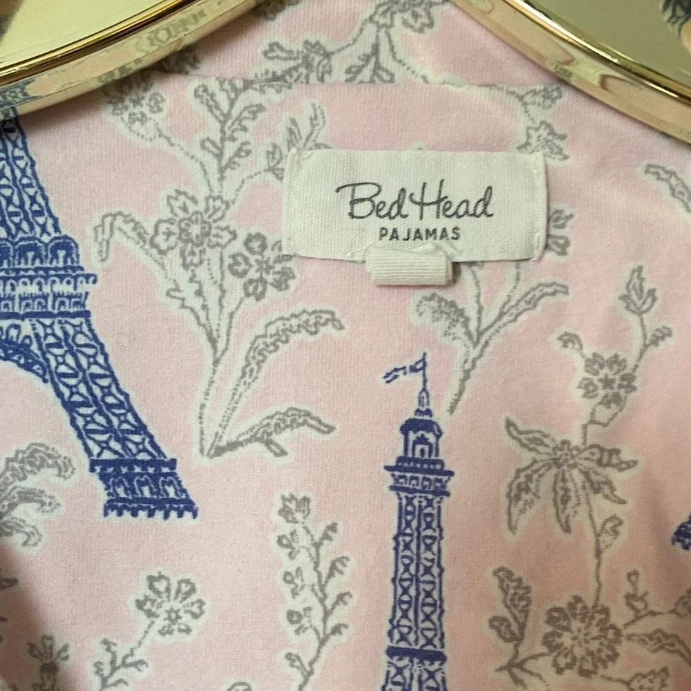 BedHead Pink and Blue Parisian Print Pajama Set - Picture 3 of 4